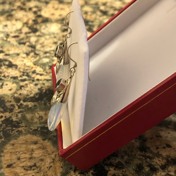 Sea Glass Amethyst Dangling Earrings Retail 118.0 NWT - Picture 5 of 5